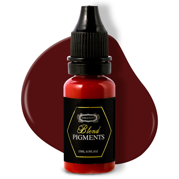 Mybeautyeyes Blend Pigments MicroBlading Ink Pigments #8 Red Wine / Semipermanent Tattoo Ink for Eyebrow, Lips and Eyeline 0.5FL oz (15ml)
