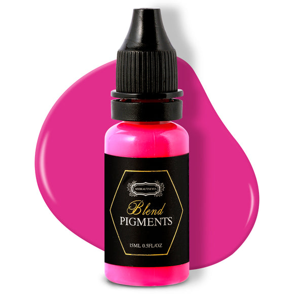 Mybeautyeyes Blend Pigments MicroBlading Ink Pigments #25 Neon Pink / Semipermanent Tattoo Ink for Eyebrow, Lips and Eyeline 0.5FL oz (15ml)